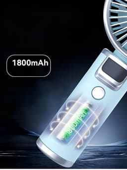Handheld windturbineventilator - oplaadbaar - hoge snelheid - ideaal voor onderweg - SnelShoppen — thumbnail 3