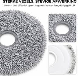 Somstyle Dweilpads Geschikt voor Dreame L10s Ultra, L10 Ultra, L10s Pro & Xiaomi X10+ - Mop Pads - Stofzuiger Accessoires - Grijs — thumbnail 2