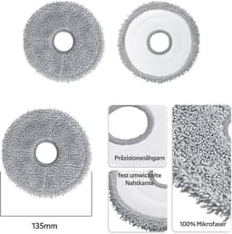 8 microvezel dweilpads geschikt voor Dreame L10s Ultra / L10 Ultra / L20 Ultra / L10s Pro Ultra Heat / X40 Ultra Complete & X10+ / X20+ Wet Vervangende doekjes — thumbnail 2