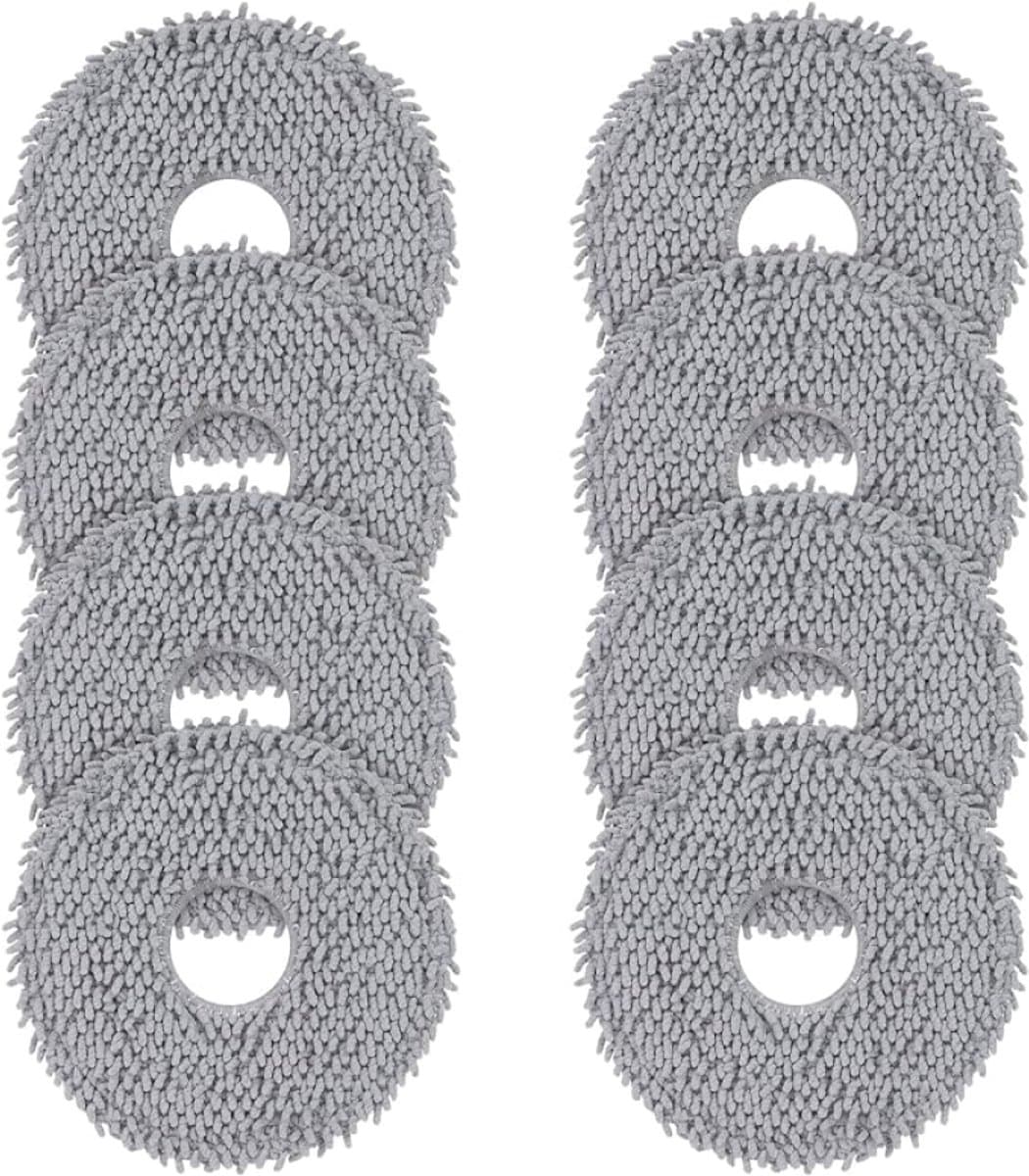 8 Stuks Dweilpads voor Roborock Q Revo, Qrevo S, Qrevo Pro, Qrevo Master, Qrevo Edge, Qrevo Curv, Qrevo Slim, QV 35A/35S, QR, Saros 10R/Z70 Robotstofzuiger, Herbruikbare en Wasbare Vervangingsdoek — afbeelding 1