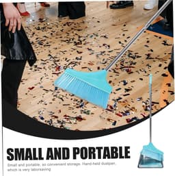 Stoffer en Blikset - Reinigingsset - Huishoudelijk Schoonmaken - Verstelbare Handgreep - 93 cm - Hemelsblauw — thumbnail 2