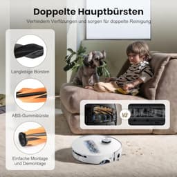 PromoHome Accessoireset voor Dreame Aqua10 Ultra Roller Complete robotstofzuiger, 20 stuks – 2 hoofdborstels, 2 dweilpads, 6 stofzakken, 4 HEPA-filters, 4 zijborstels — thumbnail 4