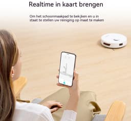 Robotstofzuiger Met Dweilfunctie - 5000 Pa Zuigkracht - Leegt Automatisch - 3-In-1 Dweilrobot - LDS LiDAR Navigatie - Voor Tapijt En Harde Vloeren - Wit — thumbnail 3