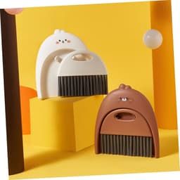 Stoffer Bezem Set - Mini Garde Blik - Bureau Schoonmaken - Compact en Handig - 17 x 16 cm - Wit — thumbnail 4
