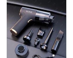 Draagbare Kruimeldief - Handstofzuiger Krachtig - Auto Huis Reinigen - 98000PA Zuigkracht - 4000 mAh Batterij - Mat Zwart