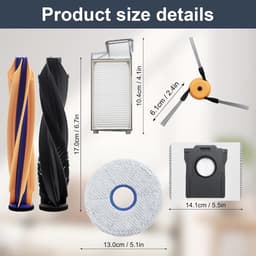 26 stuks - geschikt voor dreame robotstofzuiger -geschikt voor dremel X60 Max Ultra robotstofzuiger - inclusief 2 hoofdrolborstels - 6 dweilpads - 6 stofzakken - 6 zijborstels - 4 HEPA-filter - 2 reinigingsgereedschap — thumbnail 4
