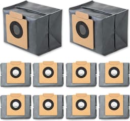 10 stuks Stofzuigerzakken geschikt voor Eufy Clean X8 Pro / X10 Pro Omni - Stofzuigerzakken - reservezakken - accessoireset - Accessoires voor stofzuigerzakken - stofzak - Grijs — thumbnail 1