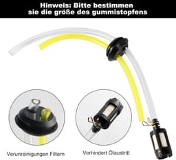 Benzine Filter Kit voor Gazonmaaier en Borstel Cutter - 14 Delig met Benzine Pomp en Filter - Universele Brandstofslang - Olie Pijp Cover - Inclusief Sluitringen - Geschikt voor Hoge Taakbelasting. — thumbnail 2