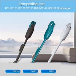 10x Stofzakken - geschikt voor Makita DCL182ZB, DCL182, CL107FD, DCL282, CL121D, CL002G - 194566-1 Blauw - 10.16 x 18.42 x 1.91 cm - voor kruimeldief snoerloos, handstofzuiger — thumbnail 3
