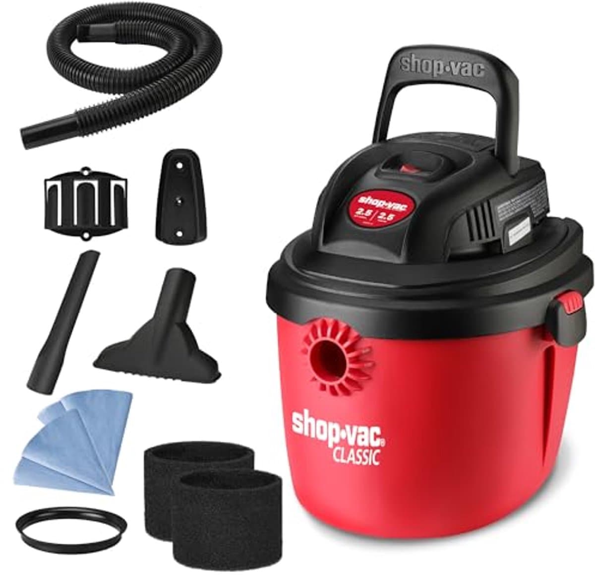Compacte Nat-en Droog Stofzuiger 7,6 L met Opvouwbare Handgreep en Multifunctionele Accessoires — afbeelding 1