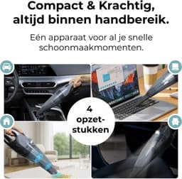 STAUS&BACH Kruimelzuiger met licht - Lichtgewicht kruimeldief snoerloos - Handstofzuiger voor auto - SuperNova - Zwart — thumbnail 2