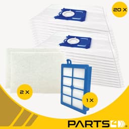 20 PARTS4® Stofzuigerzakken + HEPA & motorfilters geschikt voor AEG 6000 serie (Animal 6000, Clean 6000, Hygienic 6000, Allergy 6000*) | Complete set met 20 stofzuigerzakken, HEPA H12 filter en 2 motorfilters — thumbnail 5