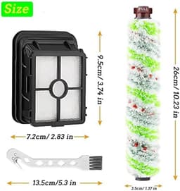 PromoHome 3-in-1 Reservefilterset en Borstelrollen voor Kruisstofzuigers - 3 Filters + 3 Microvezel Borstels - Geschikt voor Diverse Vloeroppervlakken en Huisdieren — thumbnail 2