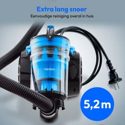 MEDION stofzuiger zonder stofzak P2000 (700 watt vermogen, 2 liter stofreservoir, wasbaar HEPA 13 filter, 8,5 m werkbereik, MD 11905) blauw — thumbnail 4