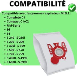 Stofzuigerzak voor MIELE FJM [Set 10] Stofzakken compatibel met MIELE Complete C1 Compact C1/C2 S4 S6 stofzuiger — thumbnail 4