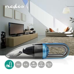 Nedis Handstofzuiger - 75 W - Oplaadbaar - Drogen / Nat - Li-Ion - Blauw / Grijs — thumbnail 4