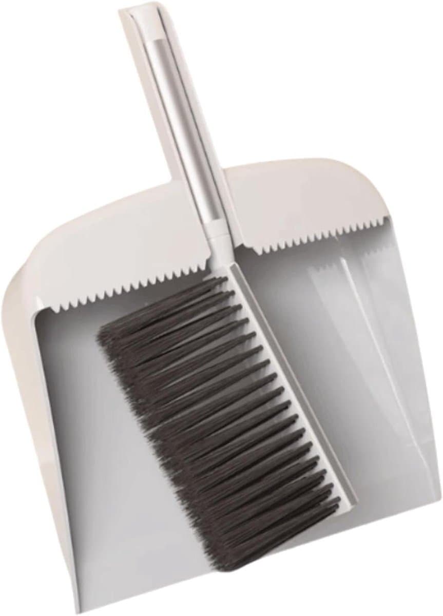 Stofblik Bureaubezemset - Veegset Pan - Bureau Reinigen - Met Schraperstrip - 32.5 cm - Grijs — afbeelding 1