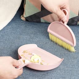 Mini stofferborstelset - Tafelreiniger - Bureau schoonmaken - Compact klikontwerp - 21 cm - Grijs — thumbnail 3