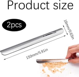 Tafelkruimelverzamelaar - Kruimelschep Broodkruimelschraper - Tafel Snel Schoonmaken - Gladde Afgeronde Rand - 15 cm - Zilverkleurig — thumbnail 5