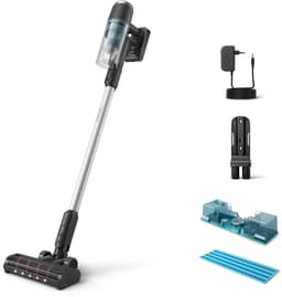 Philips Steelstofzuiger Met Dweilfunctie XC3131/01 - Draadloos - Zuigmond met LED verlichting - Zonder Zak - Handstofzuiger - Alle Vloertypen - Matzwart — thumbnail 1