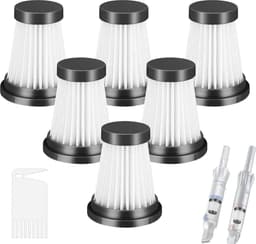 Geschikt voor 6 HEPA-filters voor MOOSOO K12, K12 Pro, K13 draadloze stofzuigers en Geschikt voor Genius Invictus One 1.0 X7, 2.0 stofzuigers. Vervangingsfilters voor huishoudelijke schoonmaak- en veegapparatuur. — thumbnail 1