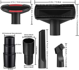 7-delige universele accessoirekit voor voor stofzuigers, plastic slangadapter voor voor nat en droog gebruik, stofzuigeraccessoires met verlengstuk voor voor paardenhaarborstel en flexibele spleetmondstukadapter voor voor stofzuigers. — thumbnail 2