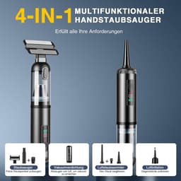 Draadloze Handstofzuiger - Mini Stofzuiger - Auto Interieur Reinigen - 16000 Pa Zuigkracht - 4-in-1 Functies - Zwart — thumbnail 2