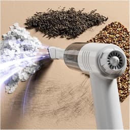 Handstofzuiger Mini - Draadloze Zuiger - Auto Interieur Reinigen - Twee Zuigkracht Niveaus - 500 Gram - Wit — thumbnail 2