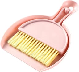 Mini Stofblikborstelset - Tafelreiniger Bezem - Bureau Schoonmaken - Compact Multifunctioneel - 21 x 15 x 6 cm - Roze — thumbnail 2