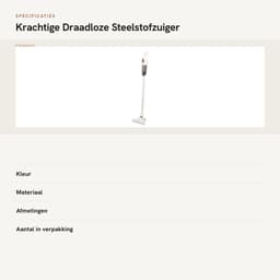 Dailygoods- Steelstofzuiger Draadloos 270° Draaibare Borstel - Handheld/Duwmodus - Multifunctioneel - Meerdere Opzetstukken - Verbeterde Reinigingsefficiëntie - Stofzuiger — thumbnail 2