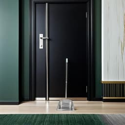 Stofblik Lange Steel - Vuilblik Roestvrij - Staand Schoonmaken - Ergonomisch Ontwerp - 80 cm Lengte - Zilver — thumbnail 4
