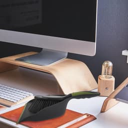Stoffer Bezemset - Schoonmaakset - Bureau Reinigen - Compact Ontwerp - 32.5 cm - Grijsgroen — thumbnail 2