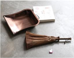 Kleine Bezem Stoffer Set - Handbezem Stoffer - Bureau Schoonmaken - Compact Ontwerp - 14x31cm - Bruin — thumbnail 3