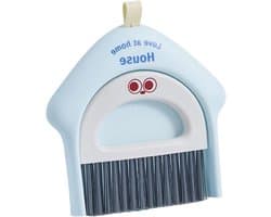 Bezem Stofblik Set - Mini Schoonmaak Gereedschap - Bureau Stof Vrij - Ruimtebesparend Ontwerp