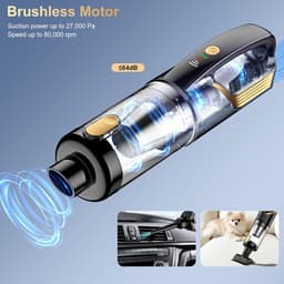 Draagbare Kruimeldief - Auto Stofzuiger - Snel Opruimen - 4-in-1 Multifunctioneel - 27000 Pa - Zwart — thumbnail 3