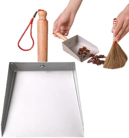 Stofschuiver - Handveger - Snel Opruimen - Roestvrijstalen Rand - 115 cm - Houtkleurig — thumbnail 1