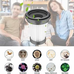 4x HEPA Filter geschikt voor MOOSOO K12, K12 Pro, K13 Draadloze Stofzuiger - Luchtreiniging - Luchtzuiveringsfilter - Luchtzuiveraar - Carbon Filter - Luchtreinigers met HEPA Filter - Huishoudelijke Schoonmaak Veegmachine Filters — thumbnail 4