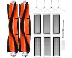 Accessoires reserveonderdelen Geschikt voor Xiaomi Roborock S6 S60 S65 S5 Max S5 S50 S51 S55 stofzuiger, 2 hoofdborstels, 6 Hepa-filters, 4 zijborstels, 1 reinigingsgereedschap, 1 schroevendraaier