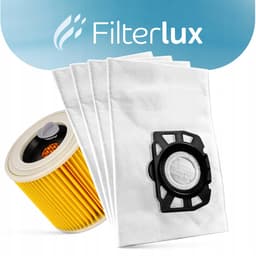 4x synthetische Karcher WD3 stofafzuigtanden + filter — thumbnail 2