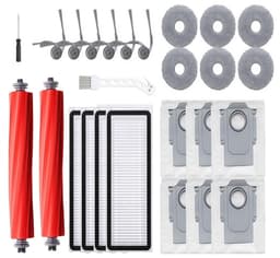 Accessoiresset - 26-delige - Geschikt voor Roborock QV 35A/QV 35S/Q Revo L Robotstofzuiger - 2 Hoofdborstel, 6 Zijborstels, 4 HEPA-filters, 6 Dweilpads, 6 Stofzakken, 1 Reinigingsborstel, 1 Schroevendraaier — thumbnail 1