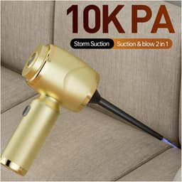 Draagbare Kruimeldief - Mini Stofzuiger - Auto Interieur Reinigen - Krachtige Zuigkracht 100.000 PA - 50 Gram - Goud — thumbnail 3