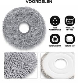 Somstyle Dweilpads Geschikt voor Dreame L10s Ultra, L10 Ultra, L10s Pro & Xiaomi X10+ - Mop Pads - Stofzuiger Accessoires - Grijs — thumbnail 5