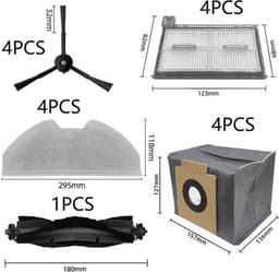 Geschikt voor accessoires voor eufy robotstofzuiger de Eufy Clean X8 Pro - 17-stuks - hoofdborstel - zijborstel - wasbaar filter - doeken - stofzak — thumbnail 3