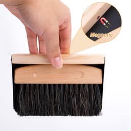 Tafelbezem en Stoffer - Mini Set - Bureau Schoonmaken - Magnetische Bevestiging - 15.5 cm - Zwart — thumbnail 3
