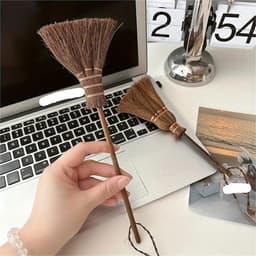 Mini Bezem - Reinigingsset - Bureau Schoonmaken - Zachte Dichte Borstels - Compact Formaat - Blauw — thumbnail 3
