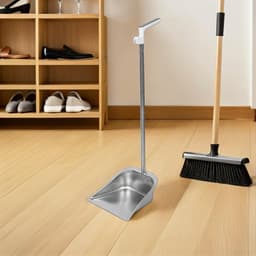 Stoffer en Blik - Veegblik Vuilnisschep - Efficiënt Schoonmaken - Brede Rand - 81 cm - Zilver — thumbnail 3