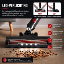 Draadloze Steelstofzuiger 4-in-1 - 49 Minuten - HEPA Filter - LED Verlichting - Voor Tapijt, Harde Vloeren & Huisdierharen — thumbnail 4