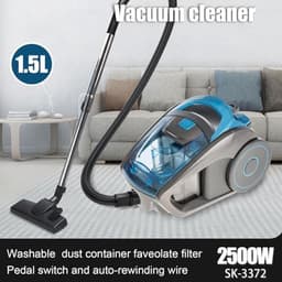 Cilinder Stofzuiger - Zakloze Stofzuiger - Efficiënt Schoonmaken - Lichtgewicht Ontwerp - 1.5L Stofbak - Blauw — thumbnail 4