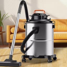 Stofzuiger - Nat en Droog Stofzuiger - 20L - 1200W - 18 kPa Zuigkracht - met 4 Zwenkwielen - Zwart — thumbnail 5