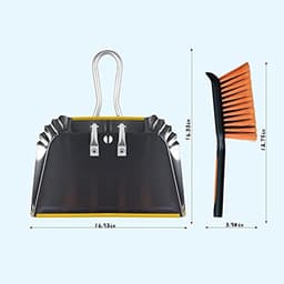 Zware metalen stofpan 17" met reinigingsborstelset — thumbnail 5